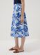 Blue and white cotton midi skirt with floral print_3