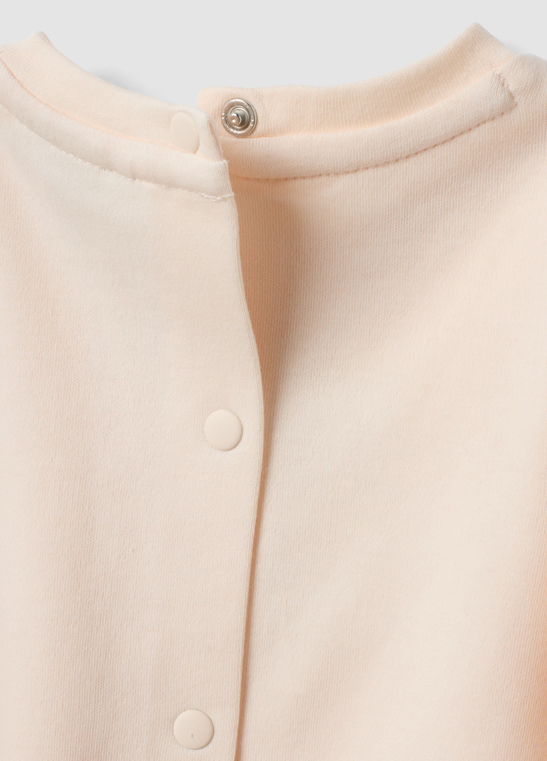 Pink organic cotton crew-neck top with little animal print