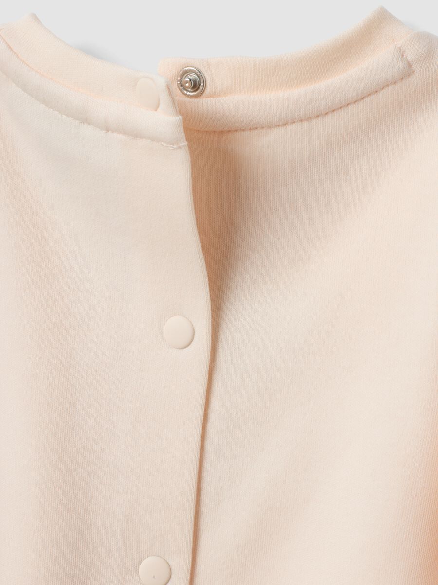 Pink organic cotton crew-neck top with little animal print_3
