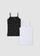 Girls&rsquo; multicolour two-pack of stretch organic cotton vests_0