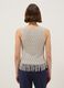 Beige viscose blend regular fit perforated top with fringes_3