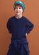 Blue long-sleeve crew-neck pure cotton T-shirt for boys_0