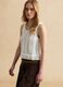 White pure cotton crochet tank top_0