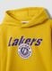Yellow cotton-blend hoodie with Lakers print for boys_2