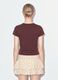 Brown fitted stretch-cotton T-shirt with rhinestone embellishments_2