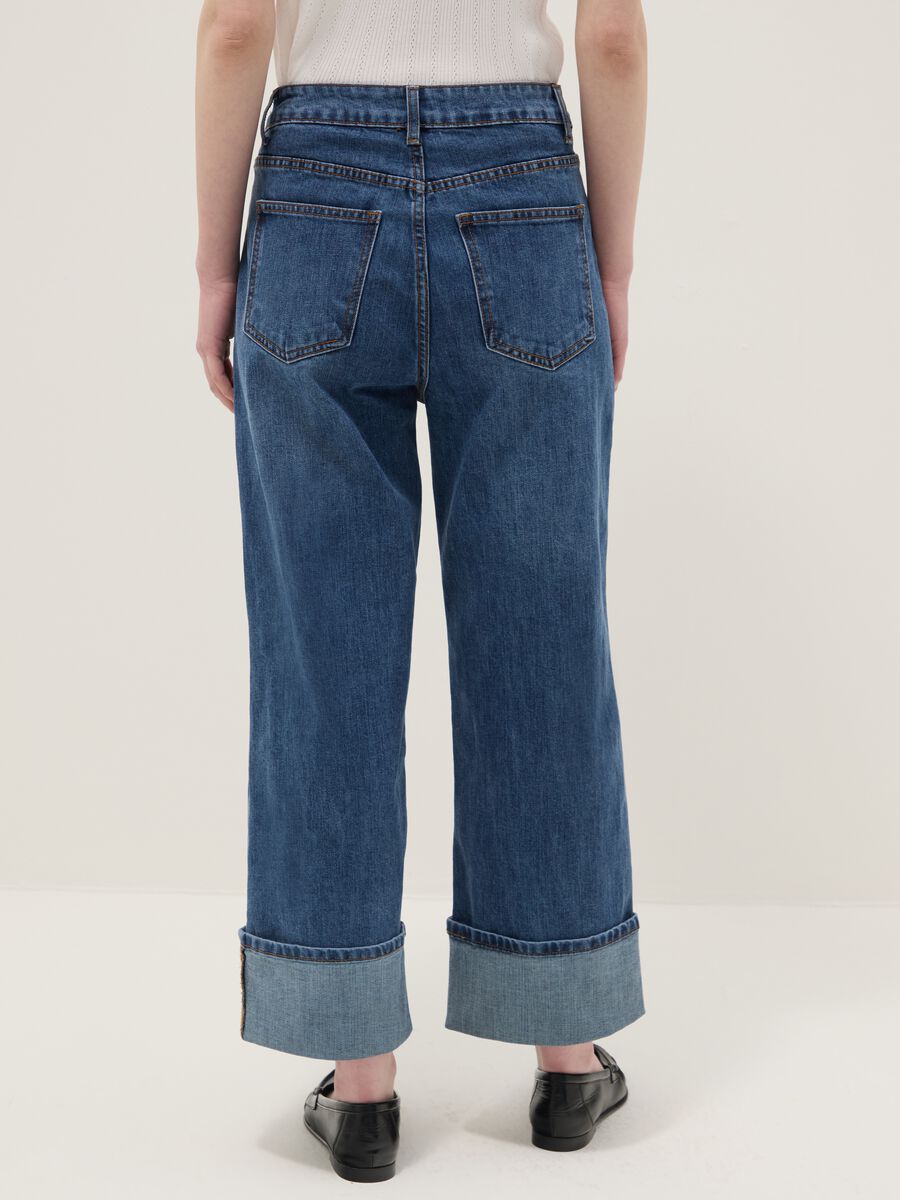 Pantaloni in misto cotone denim elasticizzato blu regular fit_2