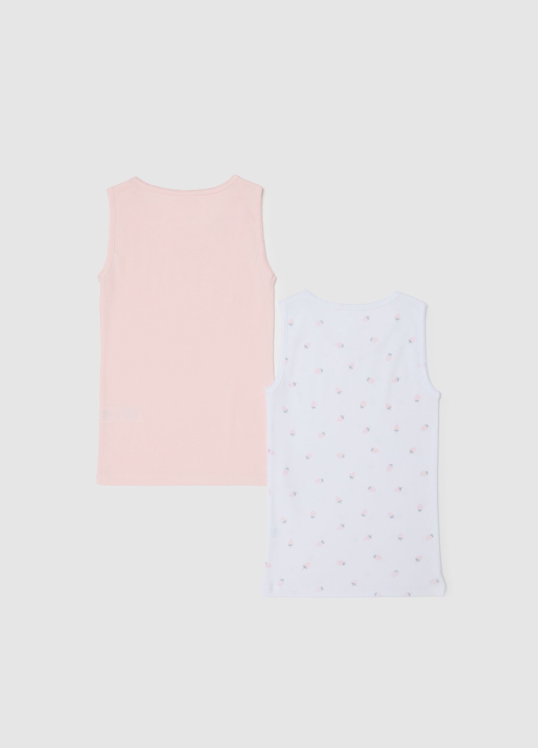 Twin-pack girl's multicolour pure cotton vests regular fit