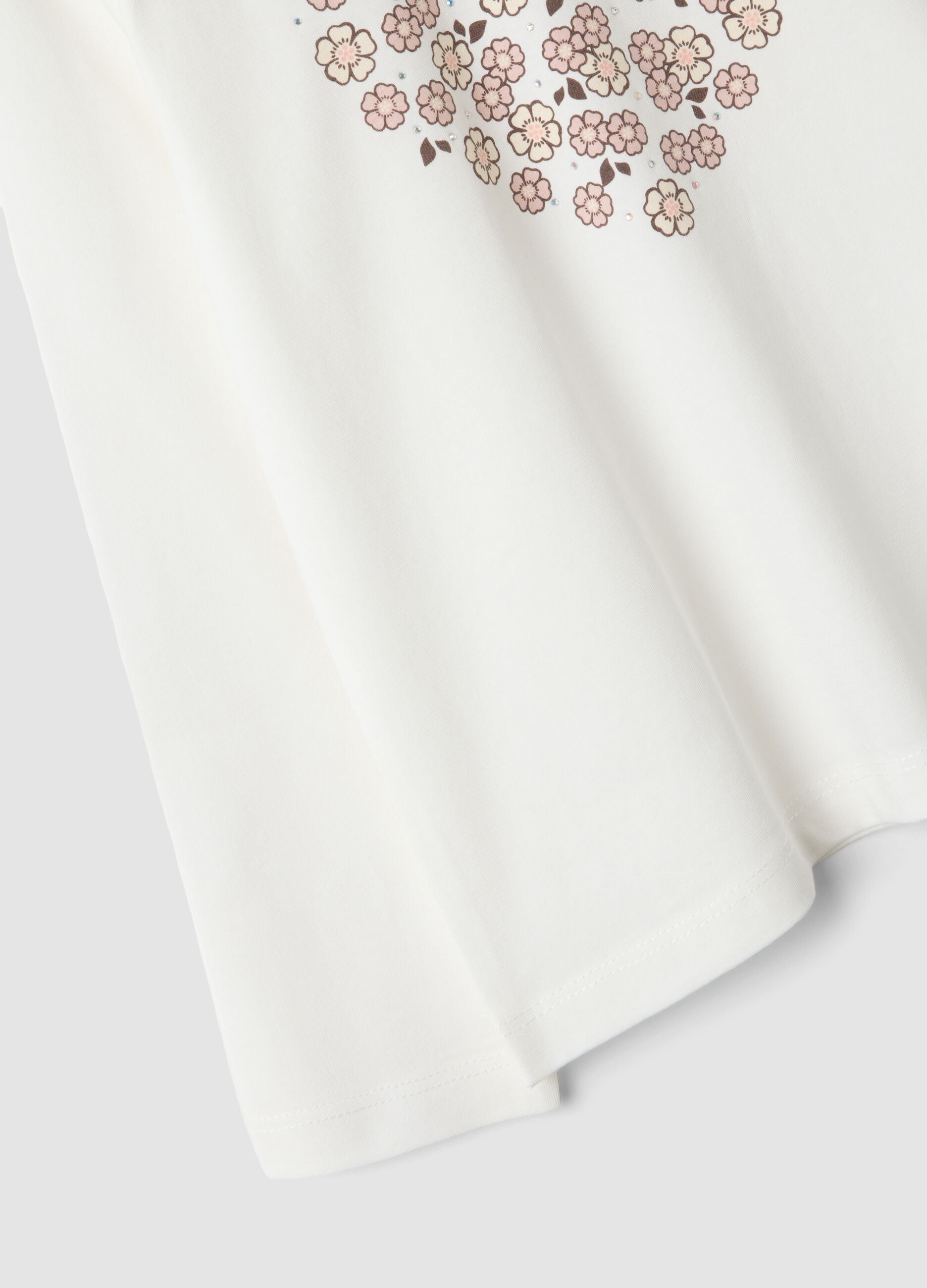 White pure organic cotton crew-neck T-shirt