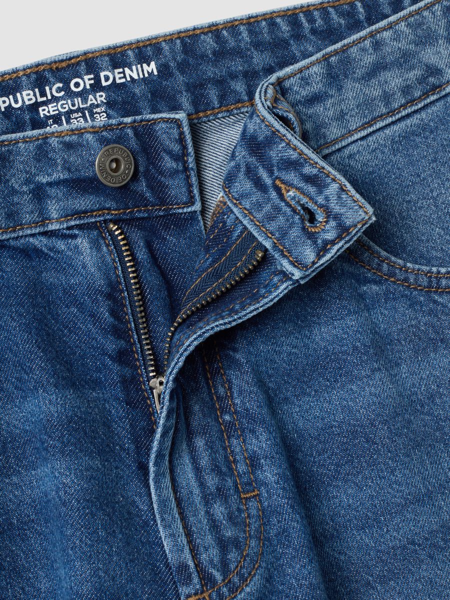 Regular fit pure cotton denim jeans_6