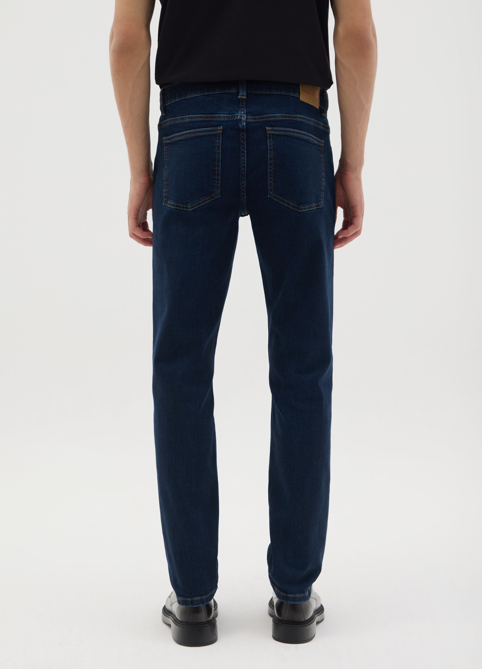 Men's Dark Blue Slim Fit Denim Jeans