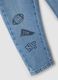 Light blue cotton-viscose blend denim jeans with college-style prints_3