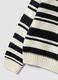 White striped cotton-blend crew-neck top for girls_4
