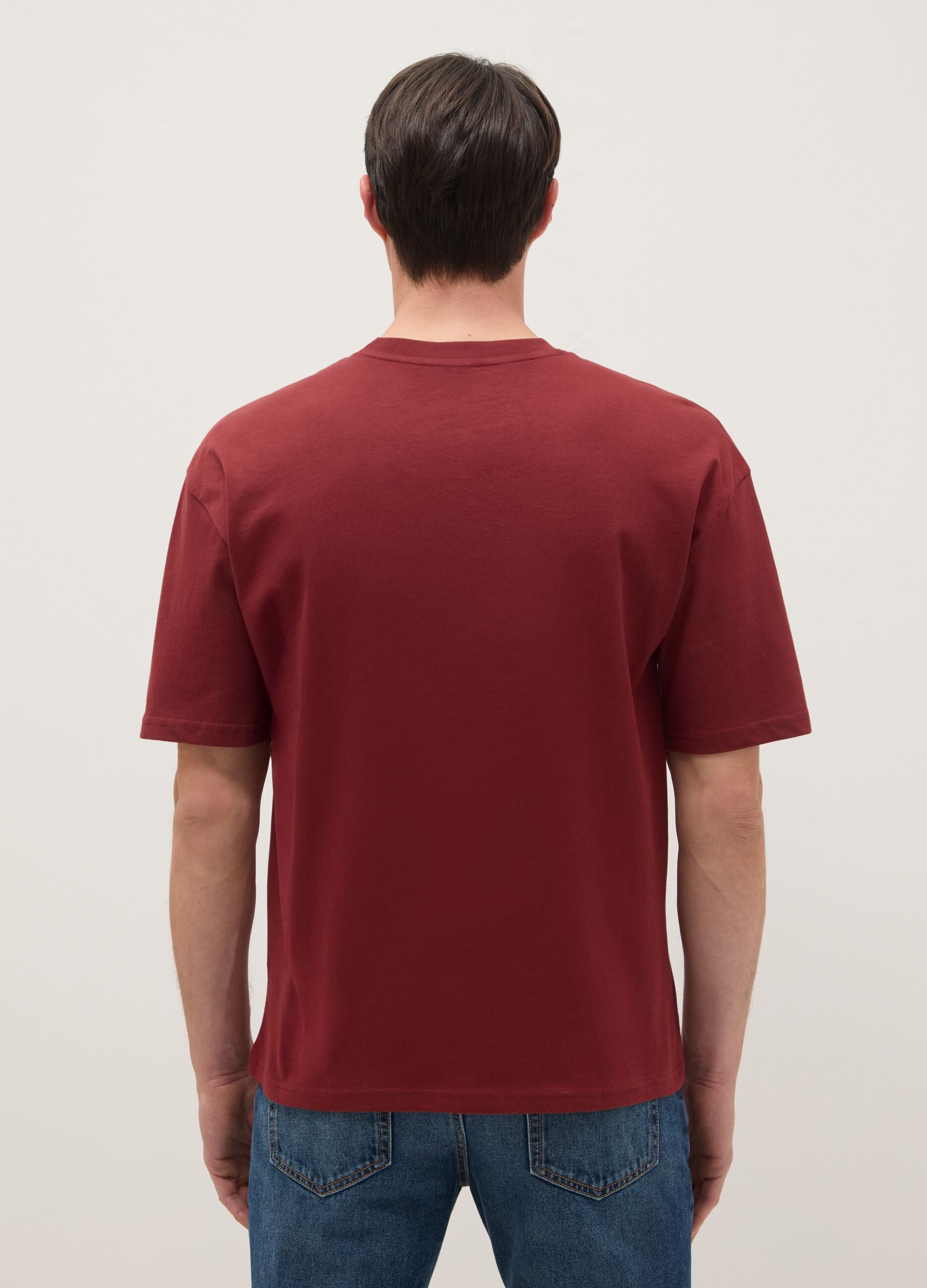Red pure cotton relaxed fit T-shirt
