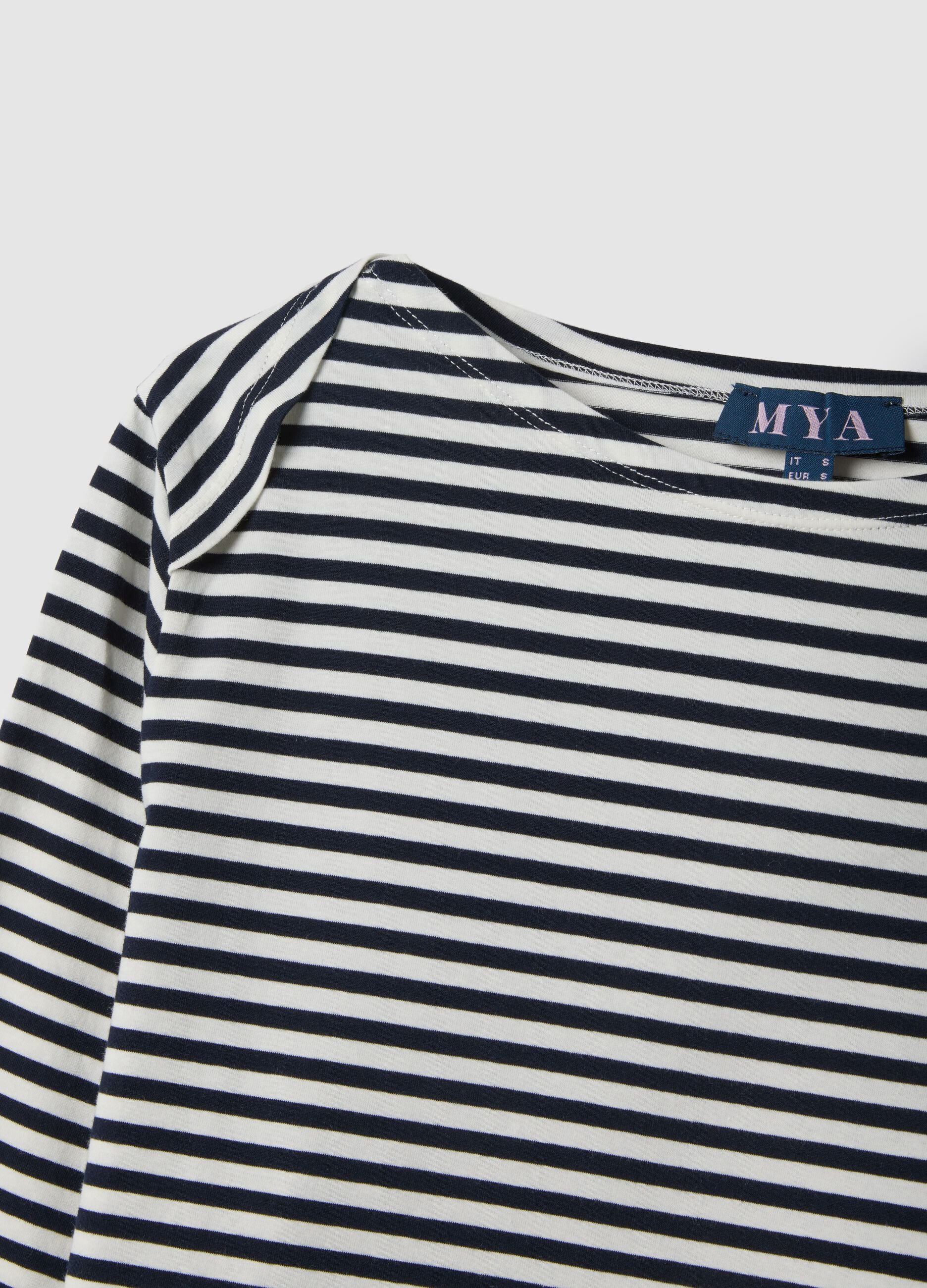 Striped Multicolour Regular Fit Stretch Cotton Top