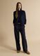 Blue wool-viscose blend gilet with patch pockets_1