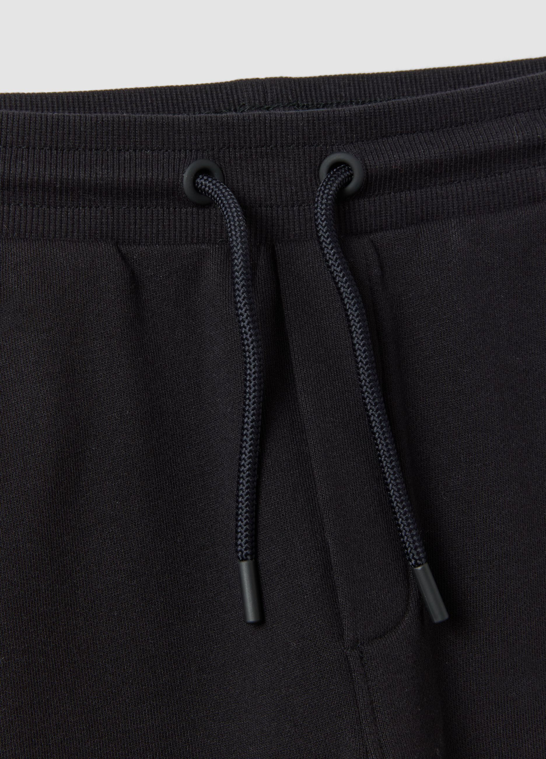 Black organic cotton joggers with a comfort fit for boys