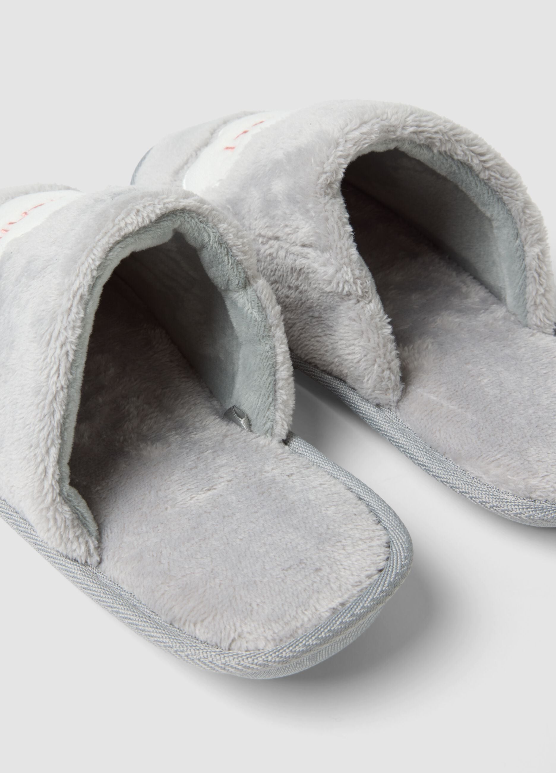 Soft grey slippers for home