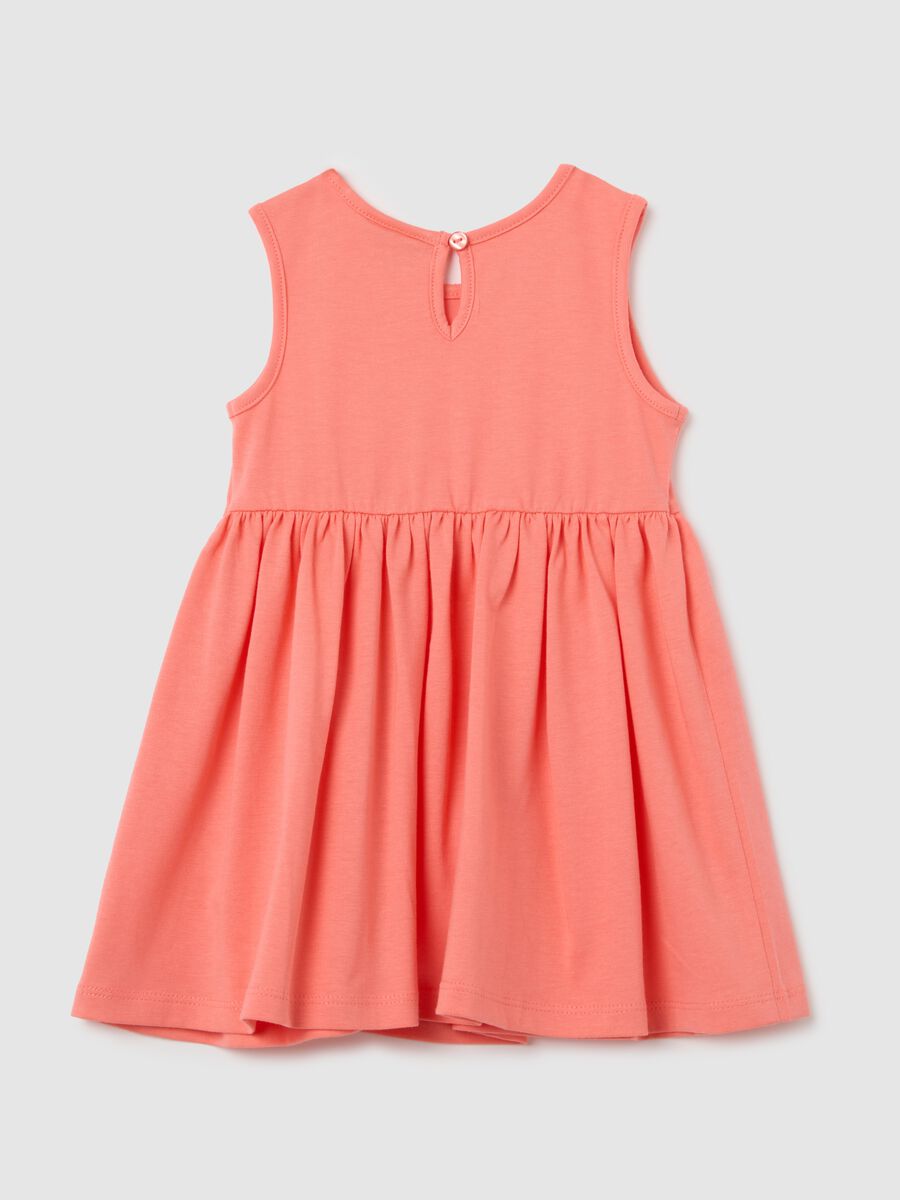 Baby girls&rsquo; orange dress in 100% cotton with regular fit_1