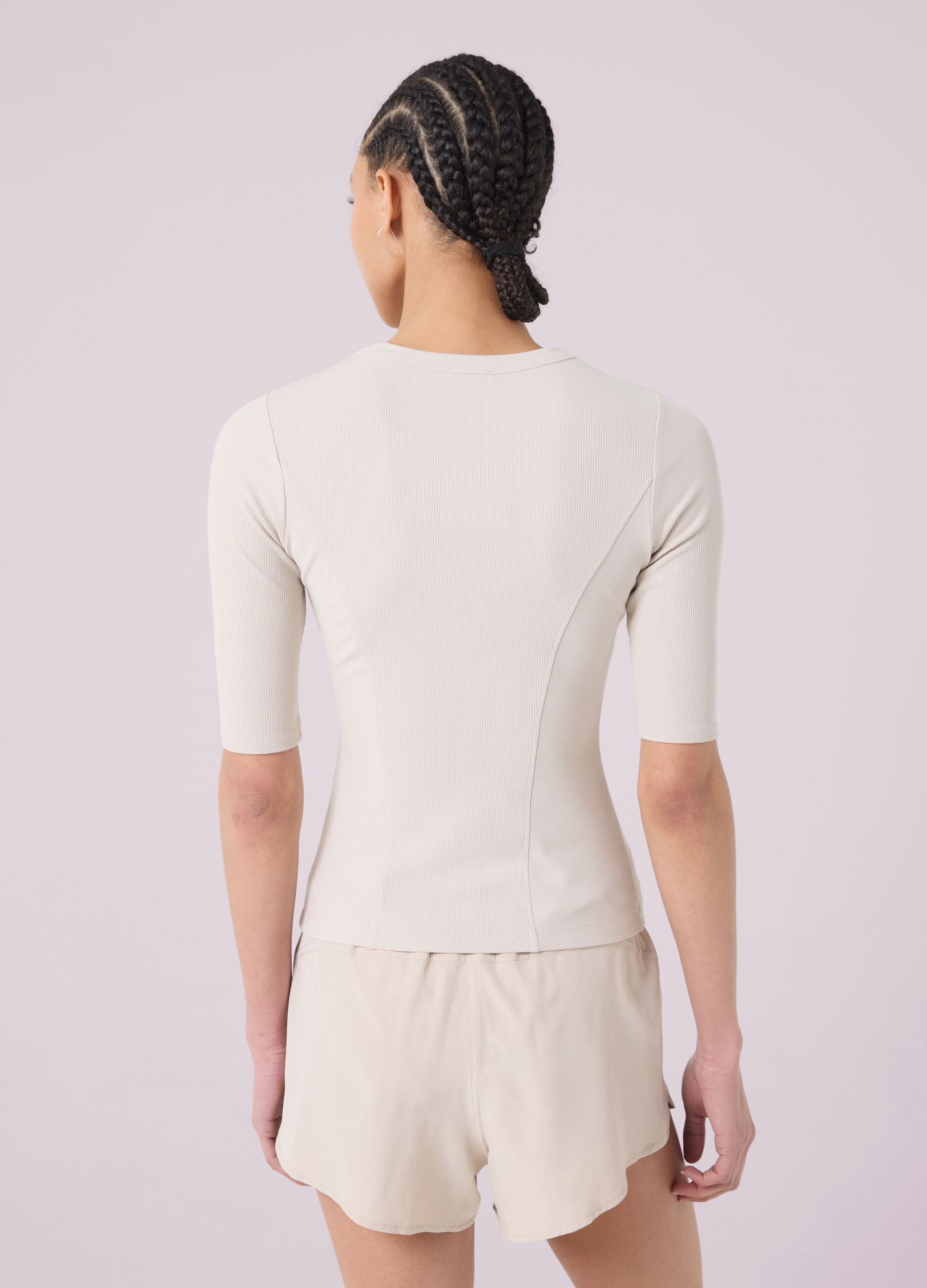 ALTAVIA STUDIO Ribbed Stretch Modal T-shirt