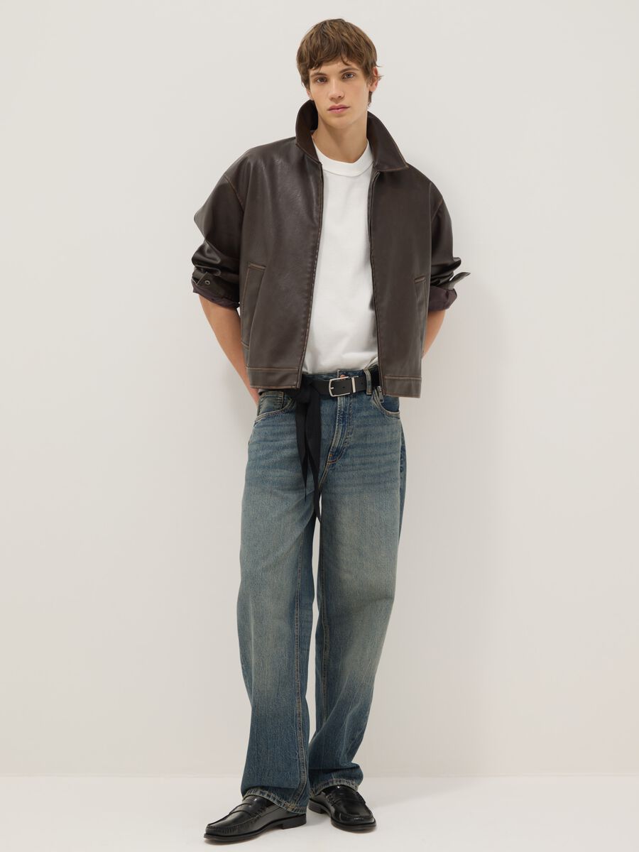 Blue Baggy Jeans in Pure Cotton_1