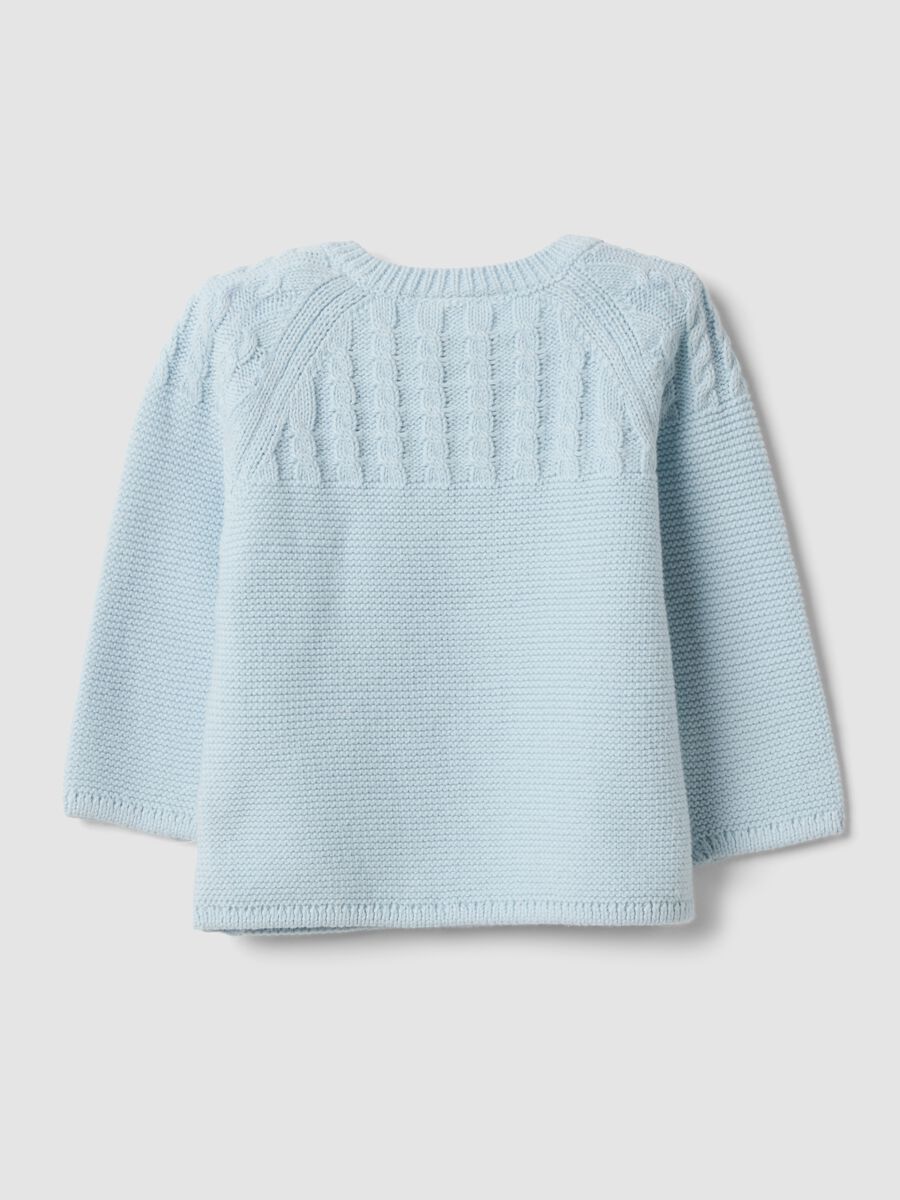 Sky blue pure organic cotton knitted baby cardigan_1