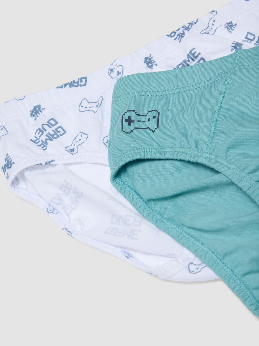 Five-pack of multicolour pure organic cotton video game-themed briefs_3