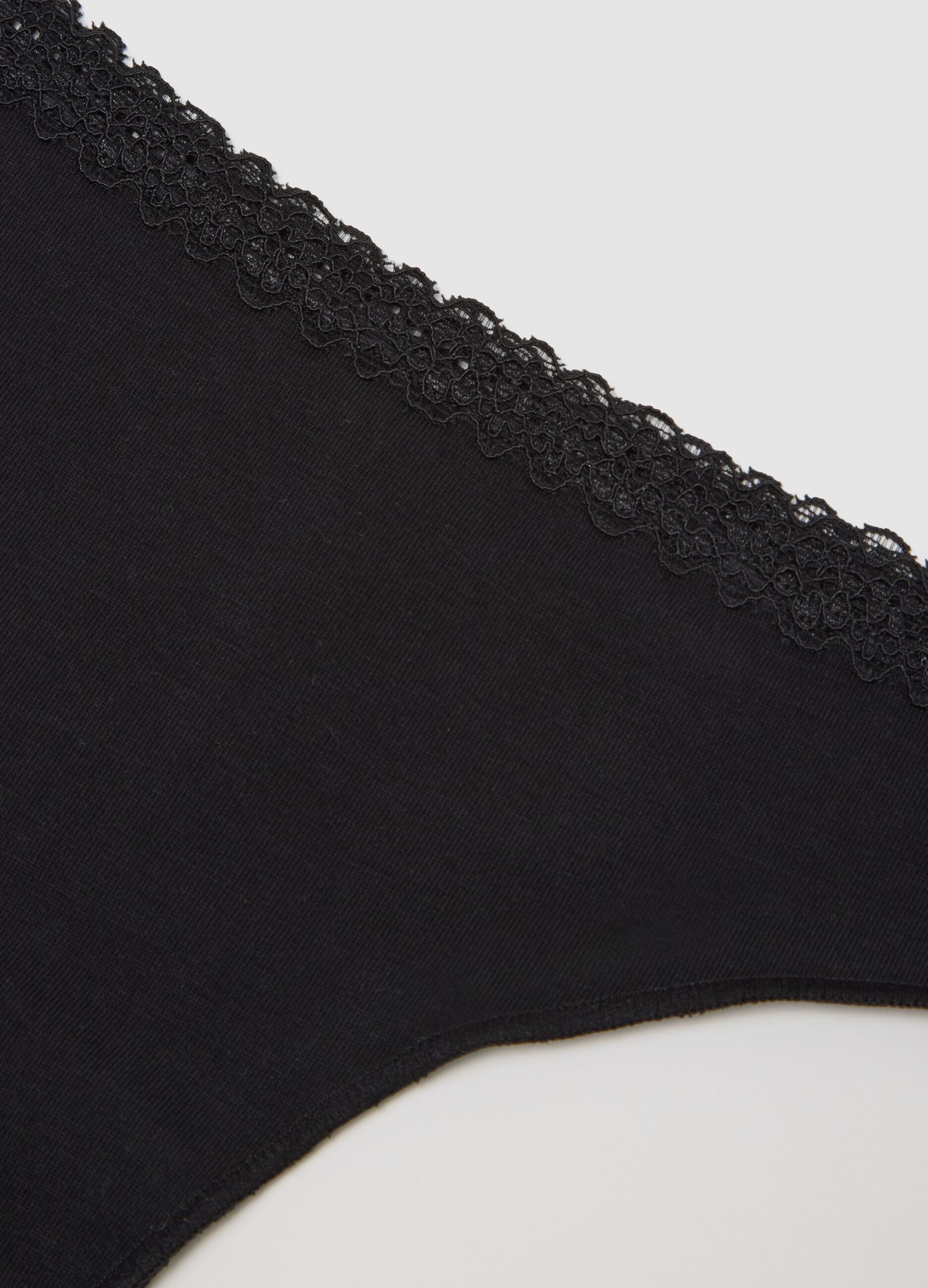 Black Stretch Cotton Brazilian Briefs Regular Fit
