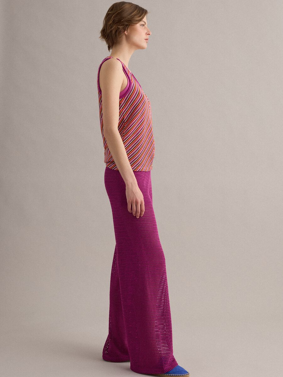 Tank top in crochet multicolor in tessuto elasticizzato regular fit_1
