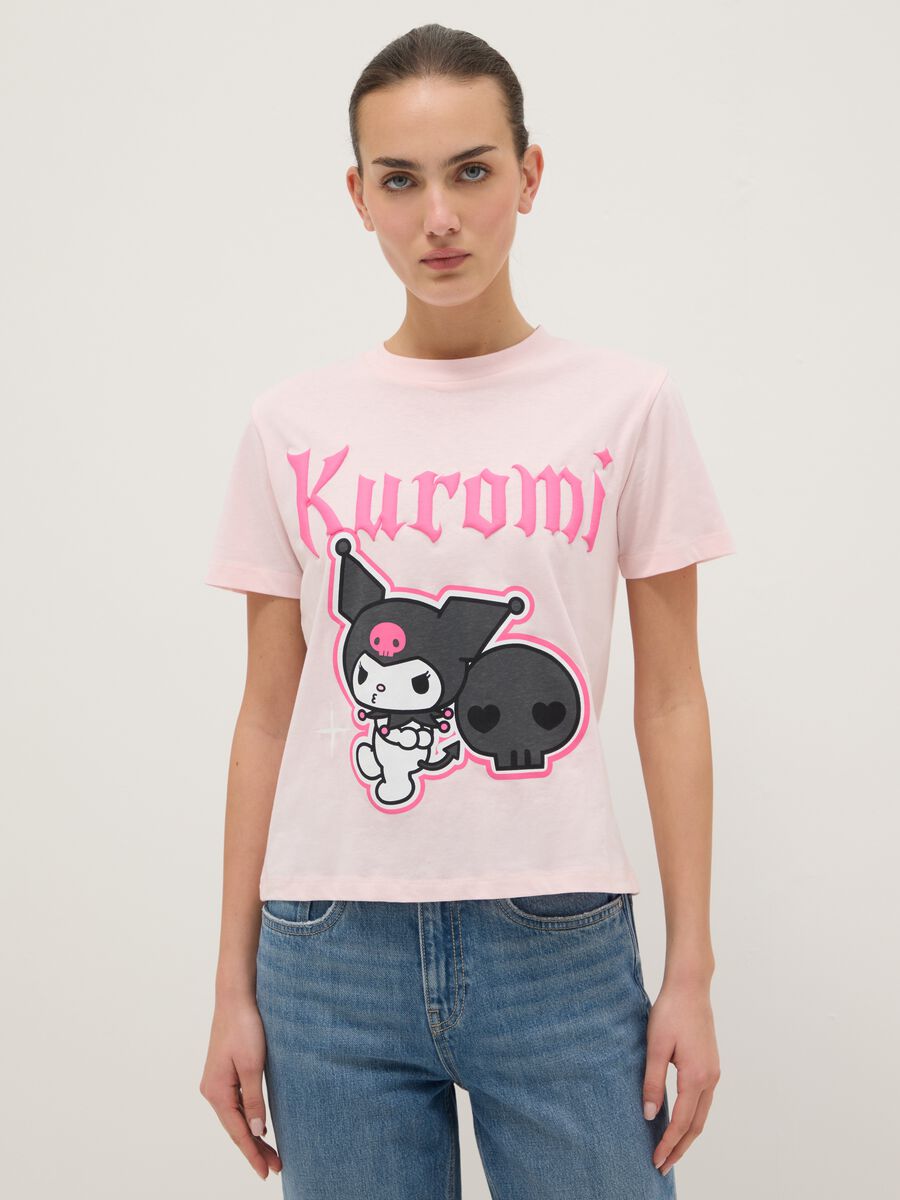 Pink pure cotton T-shirt regular fit with Kuromi print_0