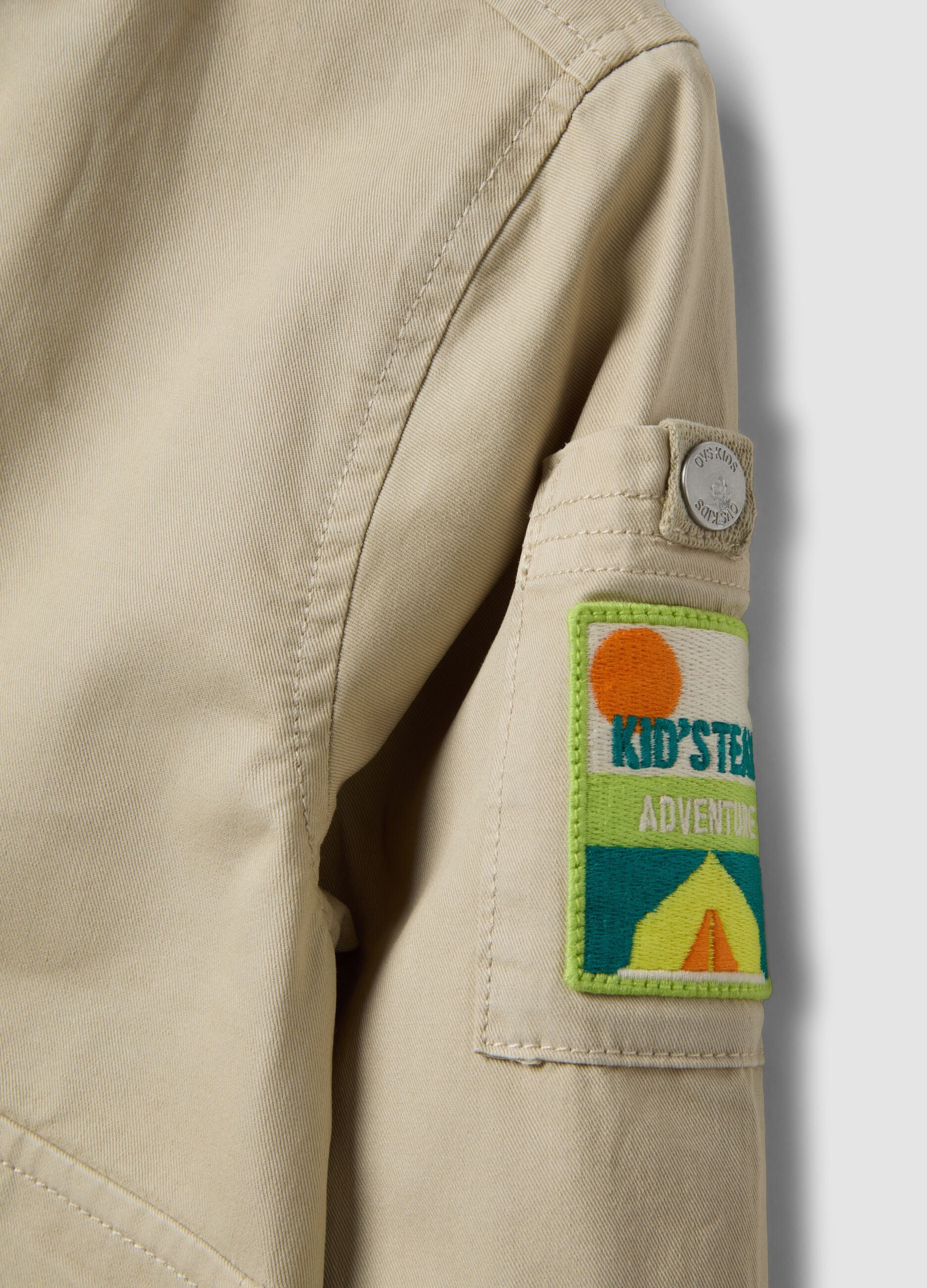 Boys' beige pure cotton jacket regular fit