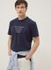 Blue short-sleeve pure cotton T-shirt, regular fit_0