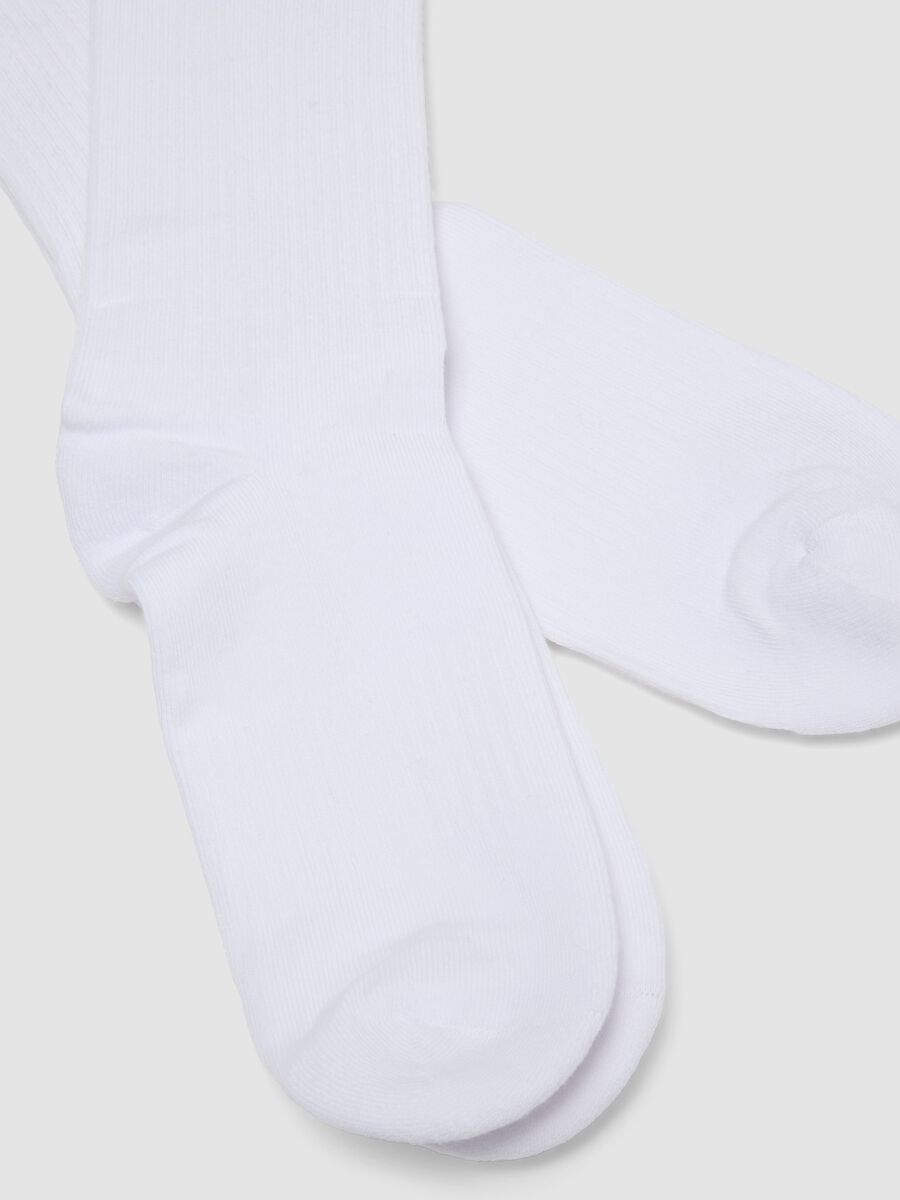 Tripack di calzini bianchi da tennis ricamati in cotone elasticizzato_2