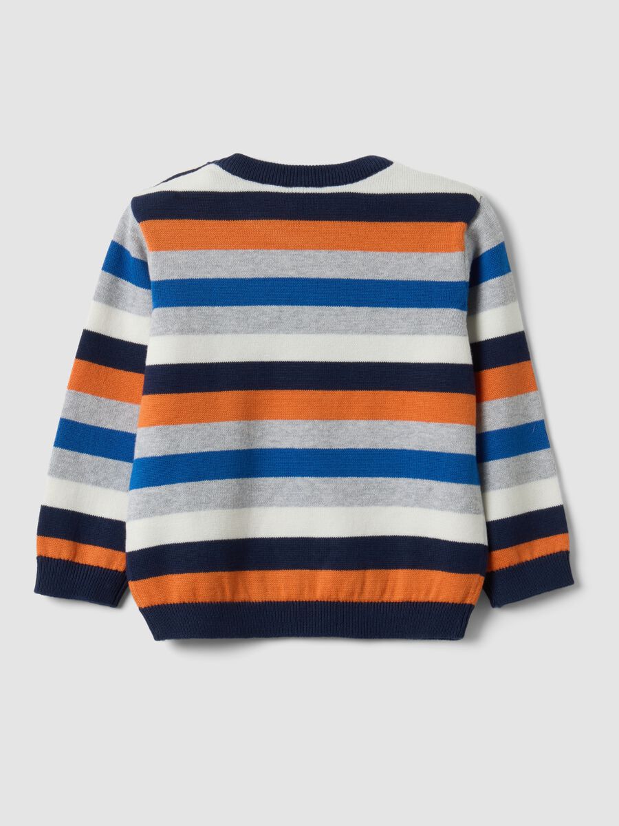 Multicolour striped pure cotton jumper for baby boy_1