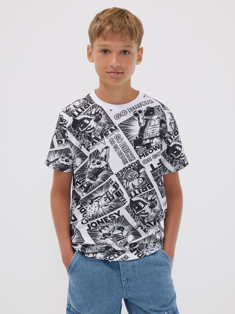 T-shirt in puro cotone multicolor da bambino regular fit con stampe_1