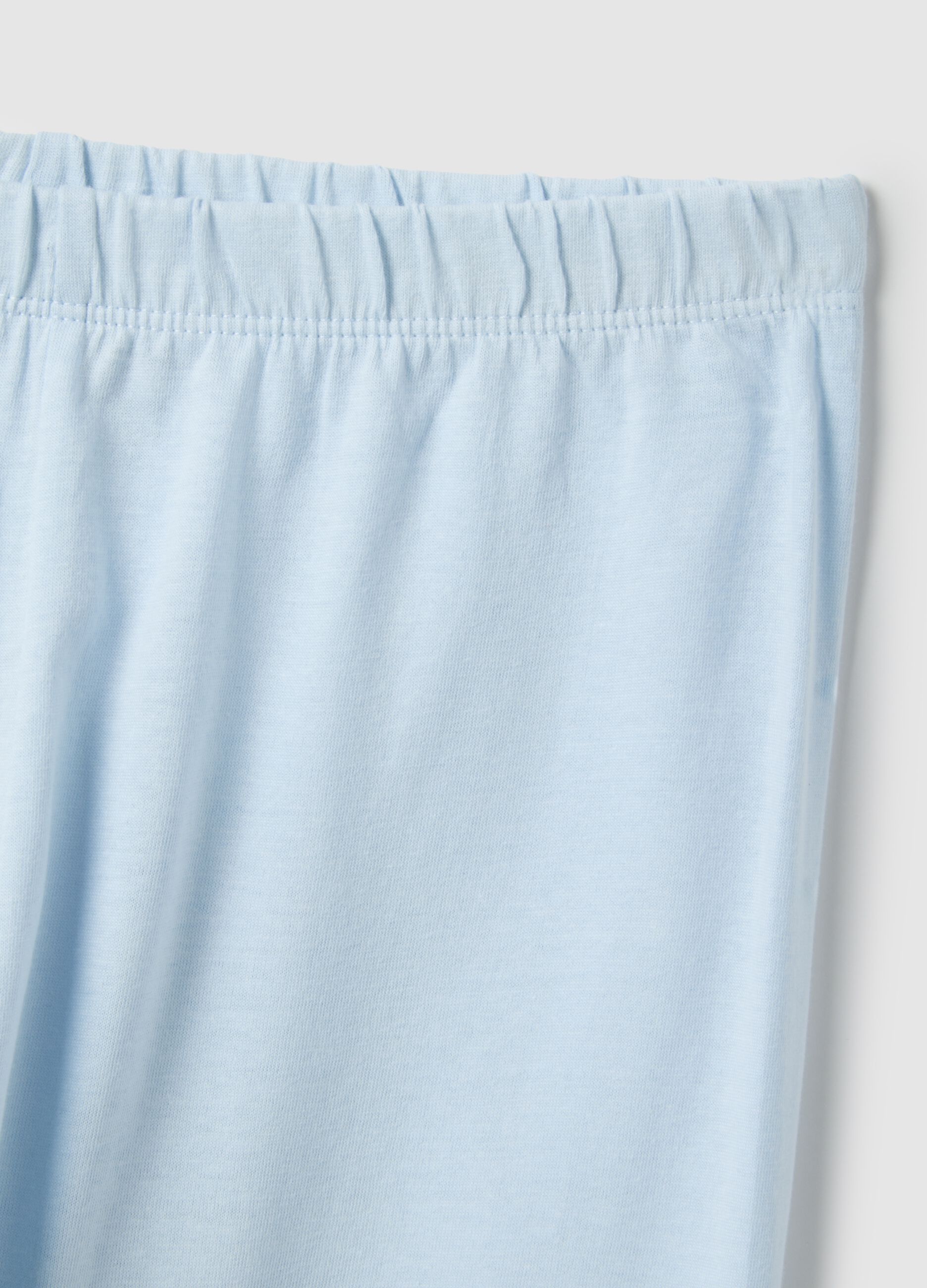 Sky blue regular fit organic cotton pyjamas for girls