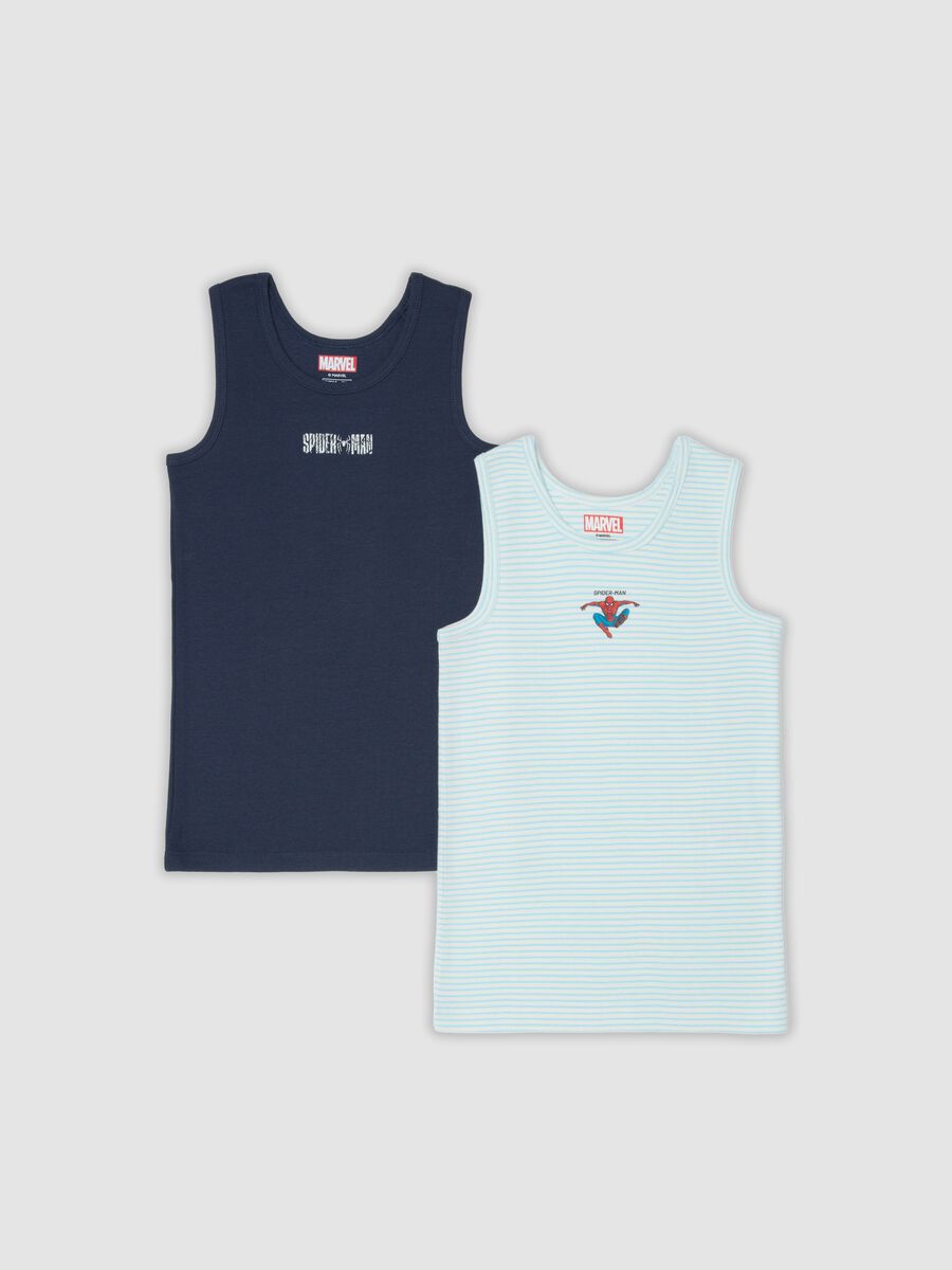 2-pack multicolour organic cotton MARVEL Spider-Man vests for boys_0