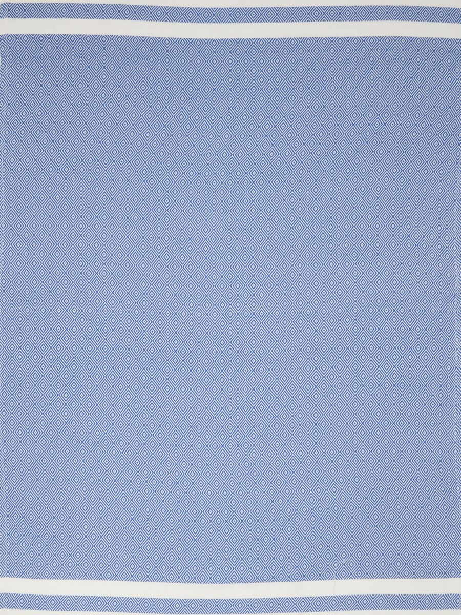 Telo mare azzurro in puro cotone con frange_1
