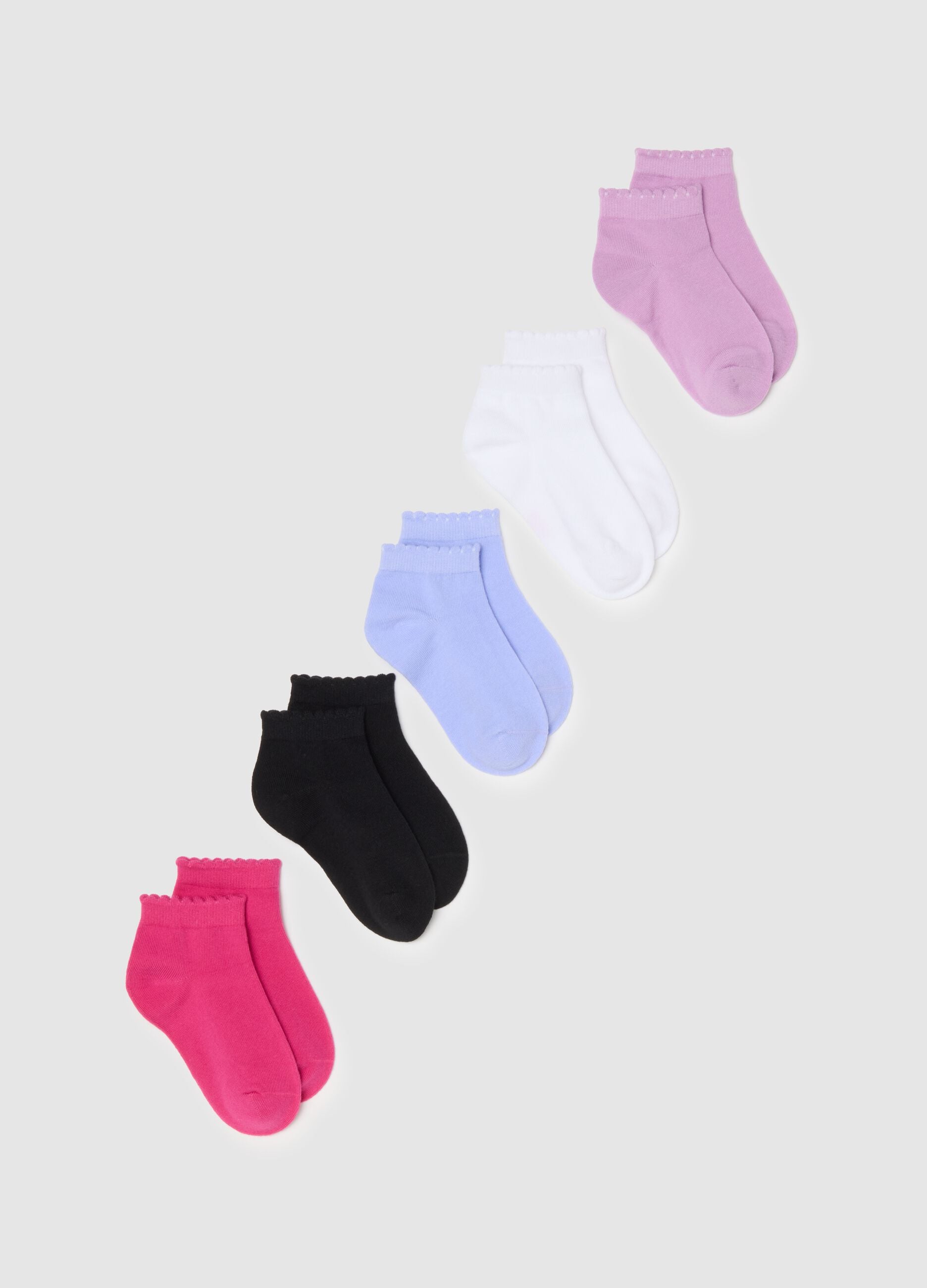 Girls' Multicolour Short Cotton Socks Multipack