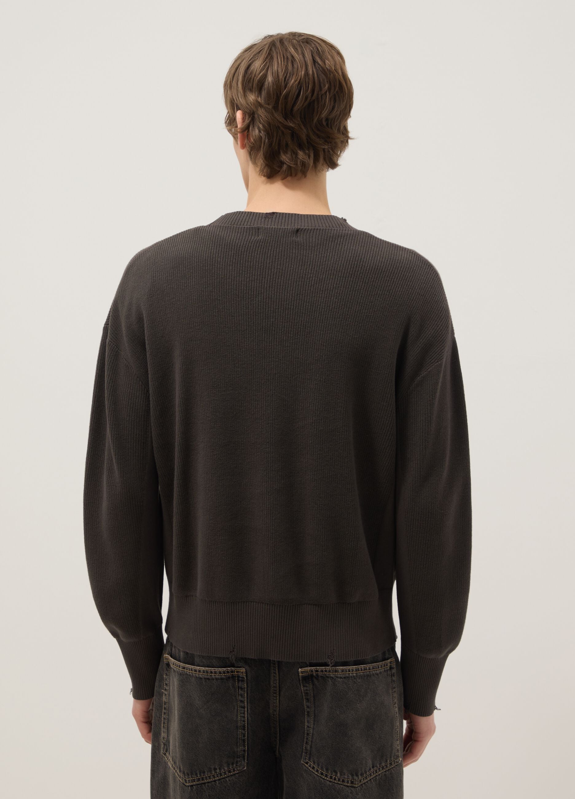 Brown pure cotton oversized sweater