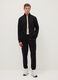 Black cotton blend regular fit jogger trousers_0