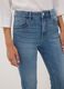 Light blue cropped slim-fit stretch denim jeans in cotton and viscose_3