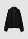 Black stretch viscose sweatshirt with roll neck, regular fit_4