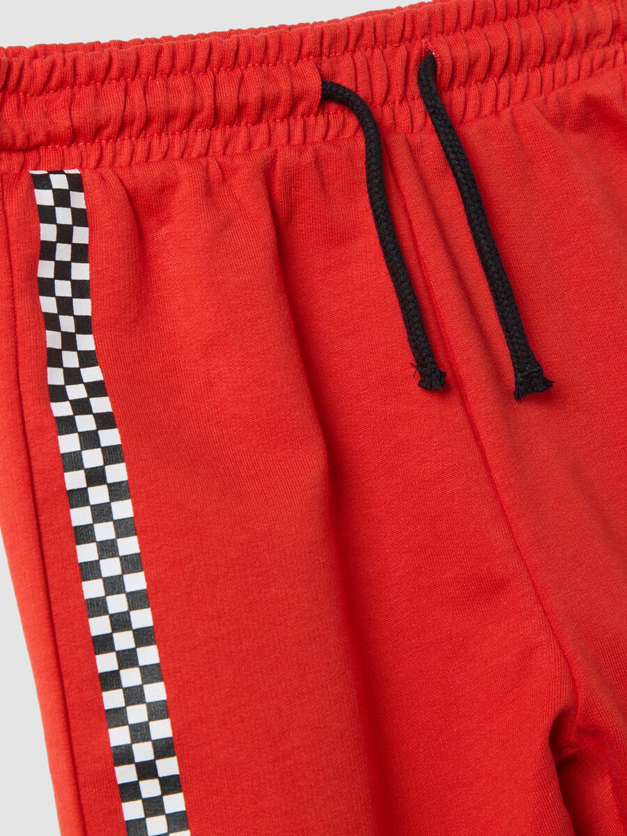 Red and white Ducati cotton jogging set for baby boys, relaxed fit_2