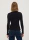 Black pure cotton long-sleeve crew-neck T-shirt, regular fit_3