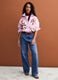 Pink pure cotton poplin shirt with floral print, regular fit_1