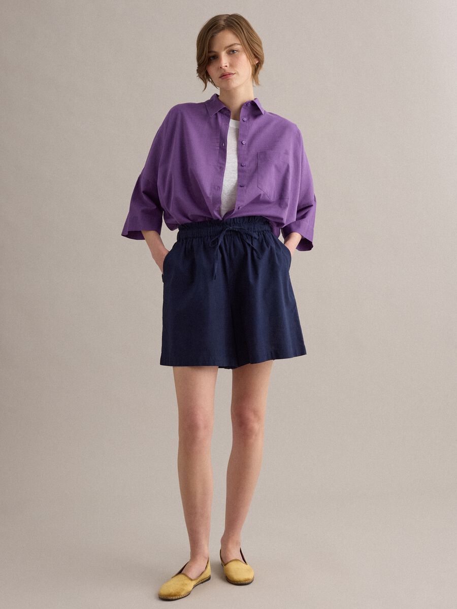Shorts in puro cotone blu regular fit_0