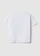 White stretch cotton T-shirt for girls with print_1