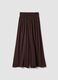 Wide brown pure viscose trousers with elasticated waist, regular fit_4