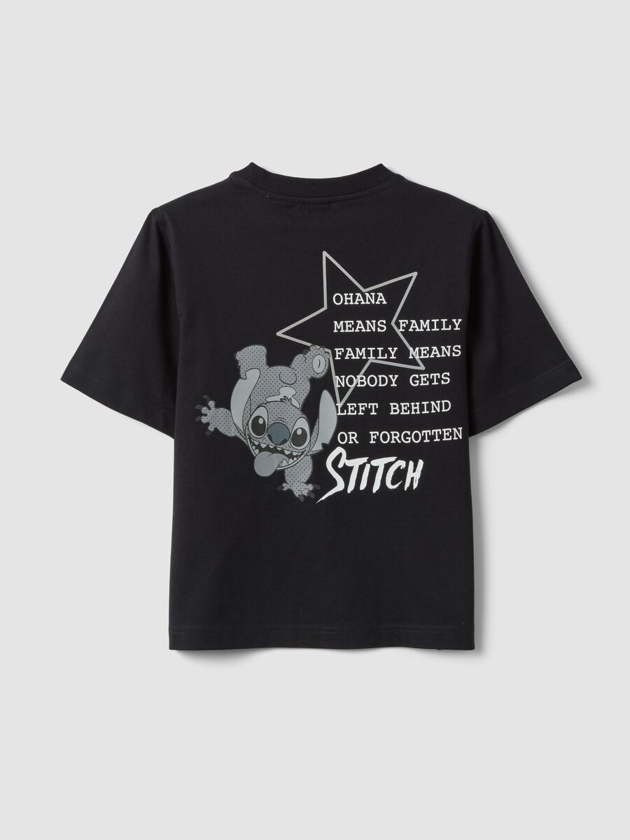 Girls&rsquo; black boxy-fit pure cotton T-shirt with Lilo & Stitch print_5