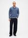 Blue wool and polyamide blend pullover_2